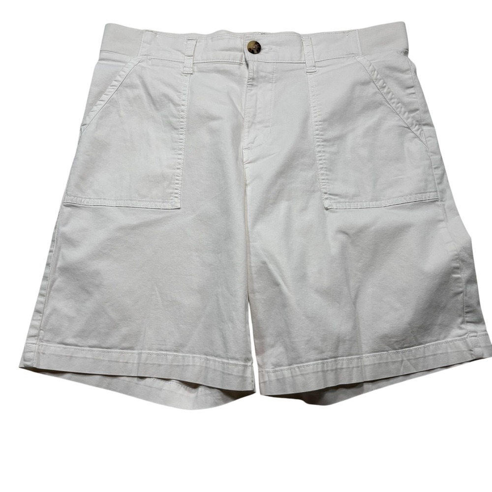 Lee Womens White‎ Chino Bermuda Shorts Stretch Cotton Size 12 Medium #K43